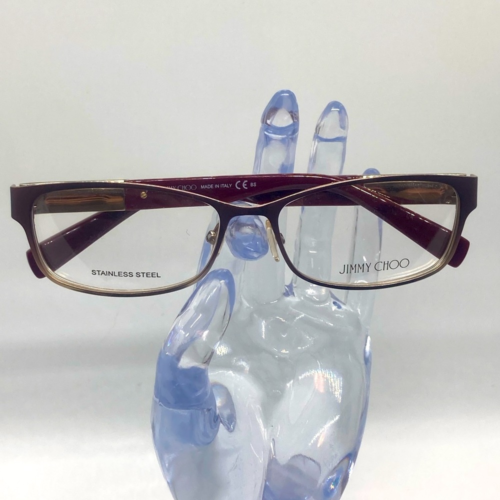 Jimmy Choo Red & Gold Metal w Crystal Accent Glasses | JC 124 VUS 135